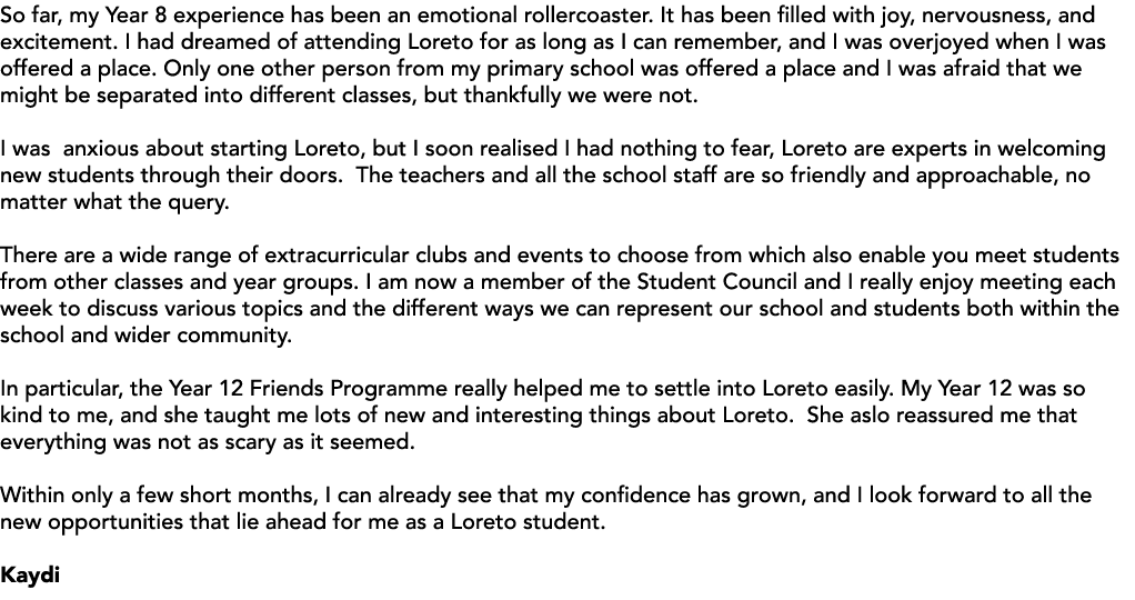 So far, my Year 8 experience has been an emotional rollercoaster  It has been filled with joy, nervousness, and excit   
