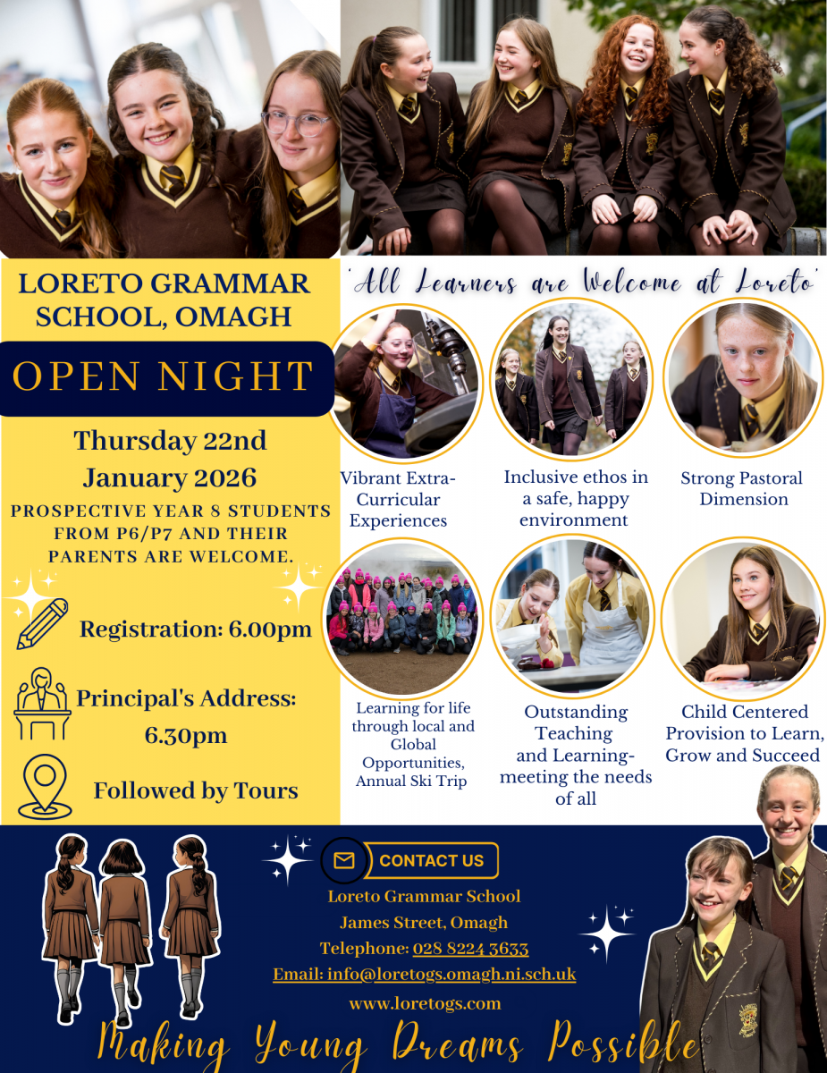 Open Night & Prospectus 2026-2027 - Loreto Grammar School, Omagh